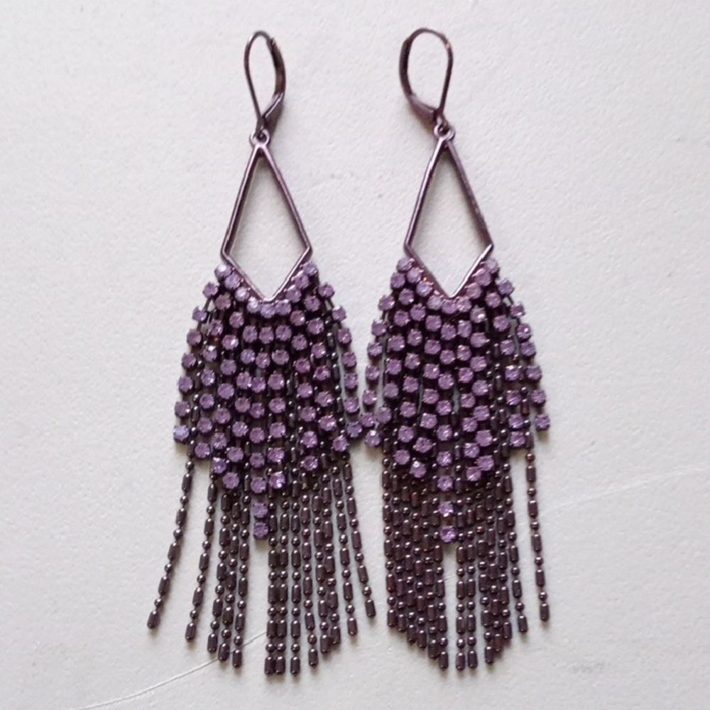 Elegant Purple Chandelier Earrings
